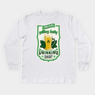 Getting lucky drinking shirt Kids Long Sleeve T-Shirt